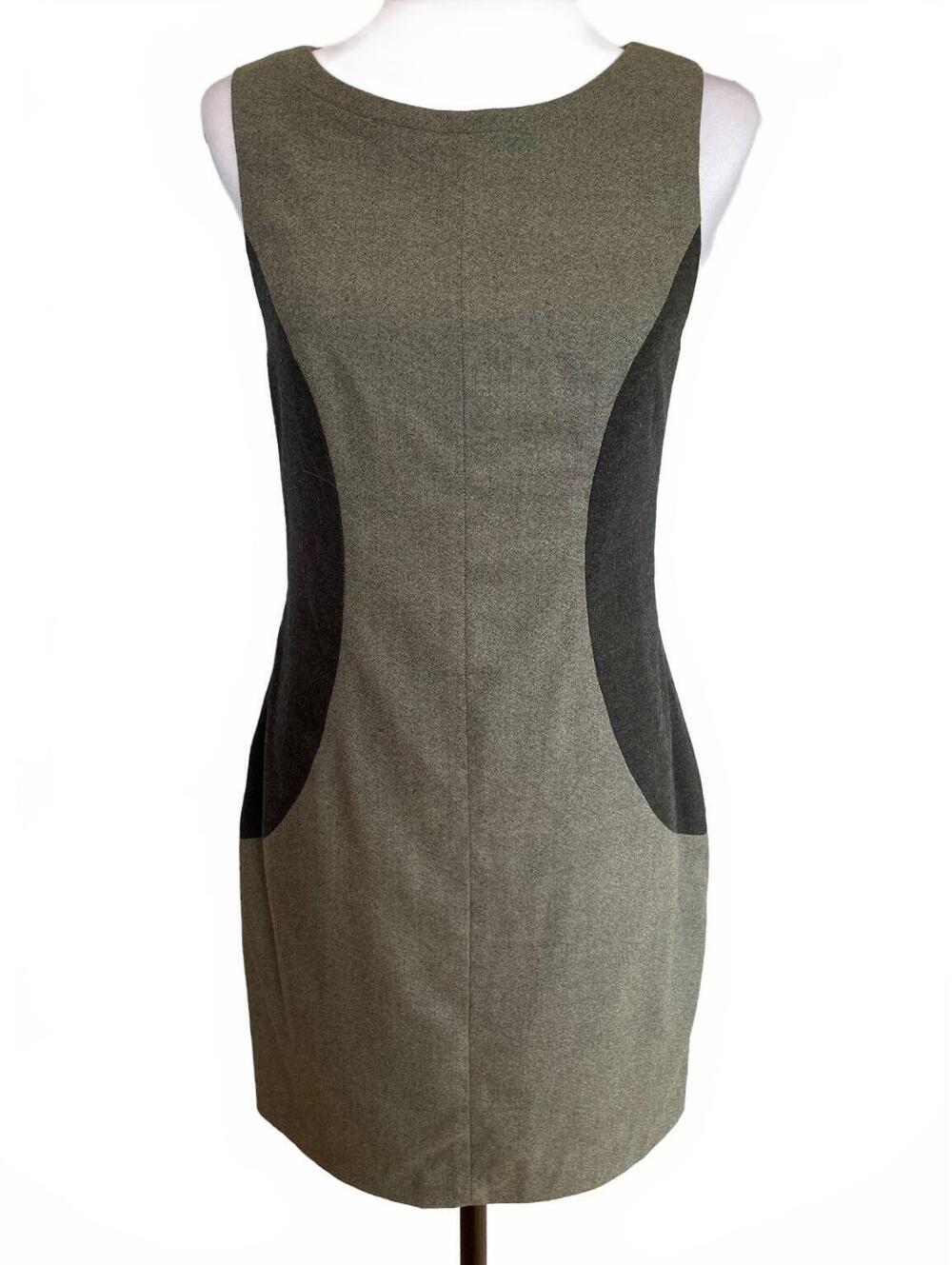 Rag & Bone for Scoop Wool Colorblock Sheath Dress Charcoal Black Size 4 Mod Chic